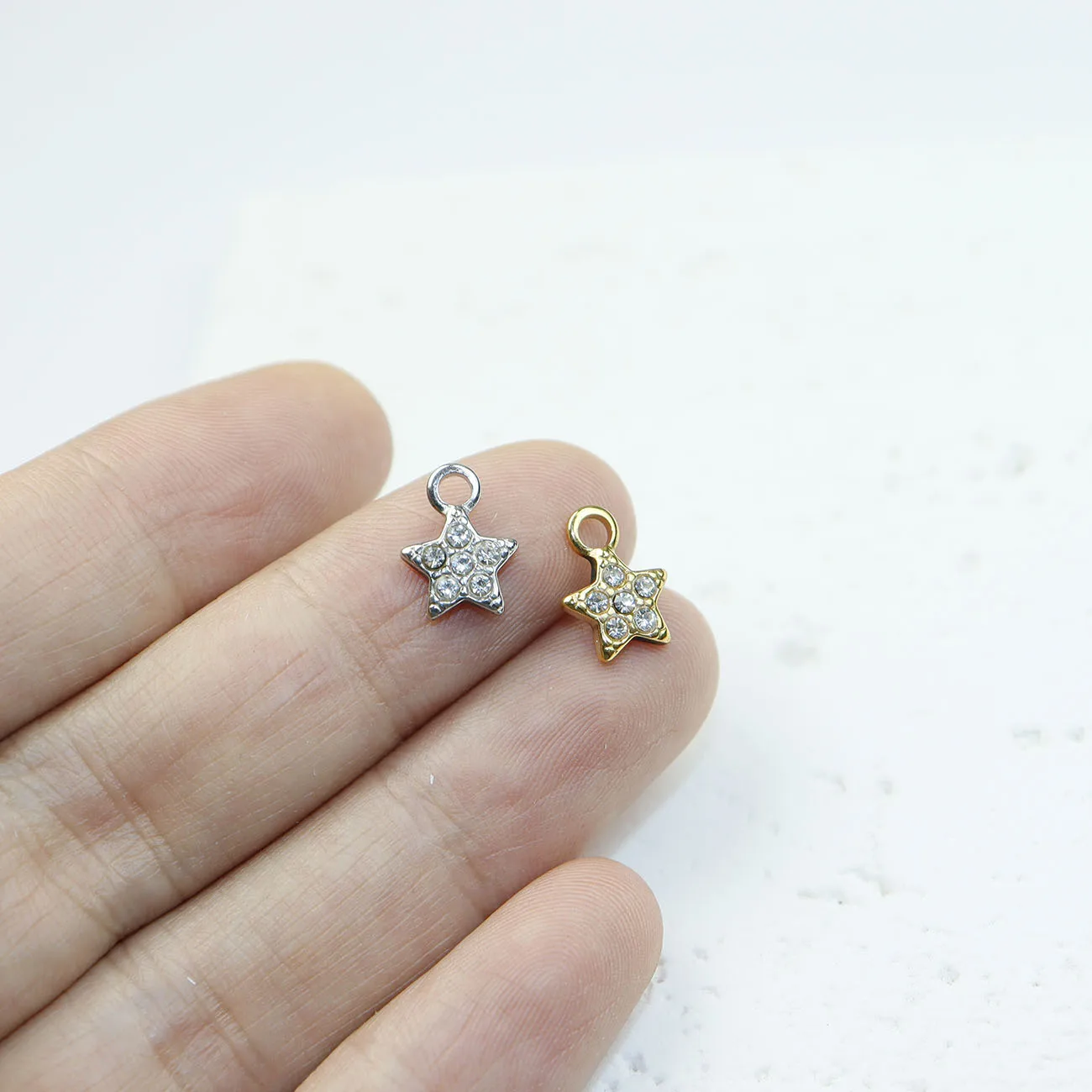 5pcs StainlessSteel Anti-allergy Moon Star Rhinestones Women's High Quality Fashion Jewelry Charms Pendant DIY Necklace image 2