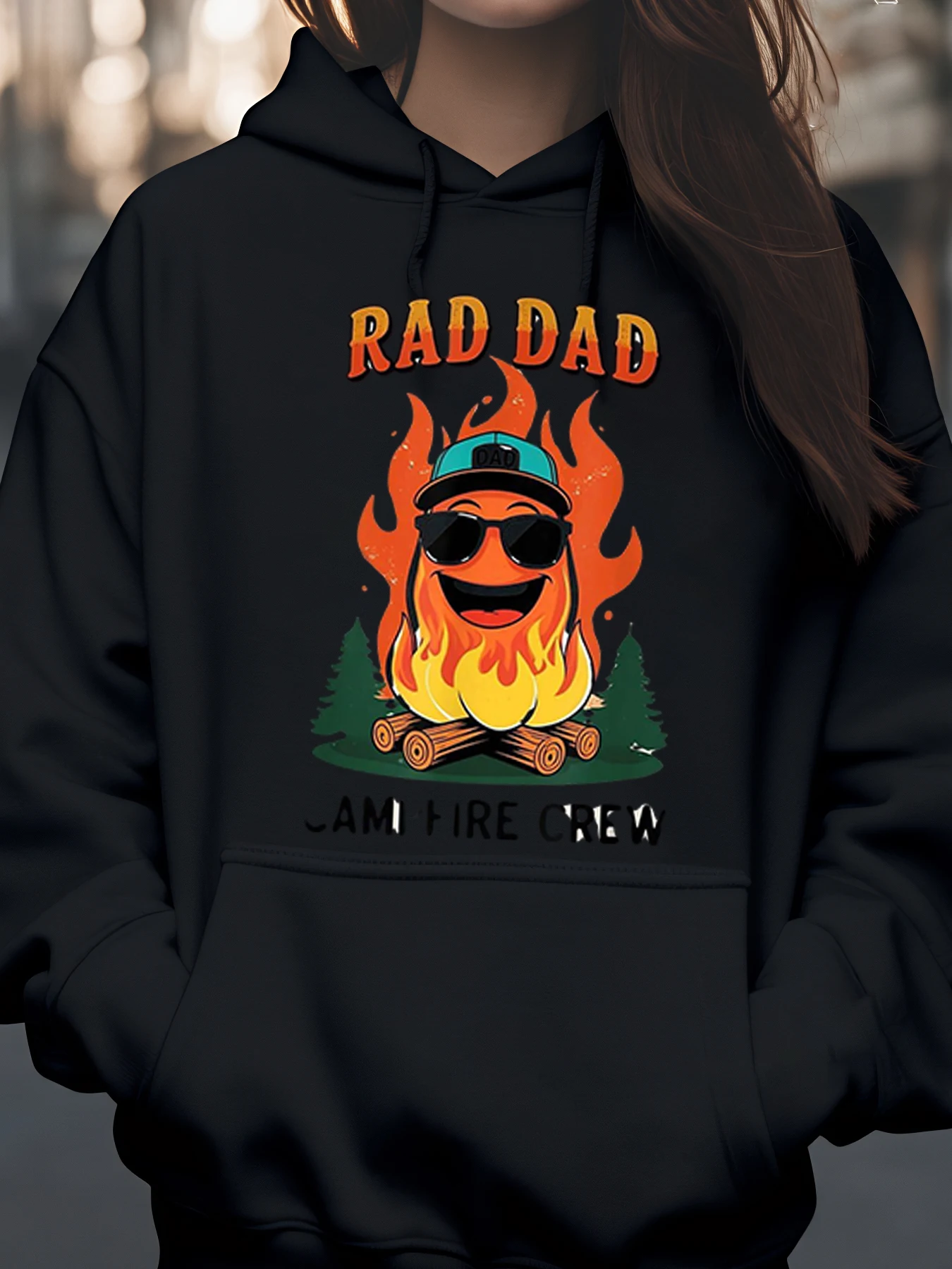 

Толстовка Campfire Crew Flame Dad, повседневная одежда на день отца для мужчин и женщин, семейный кемпинг