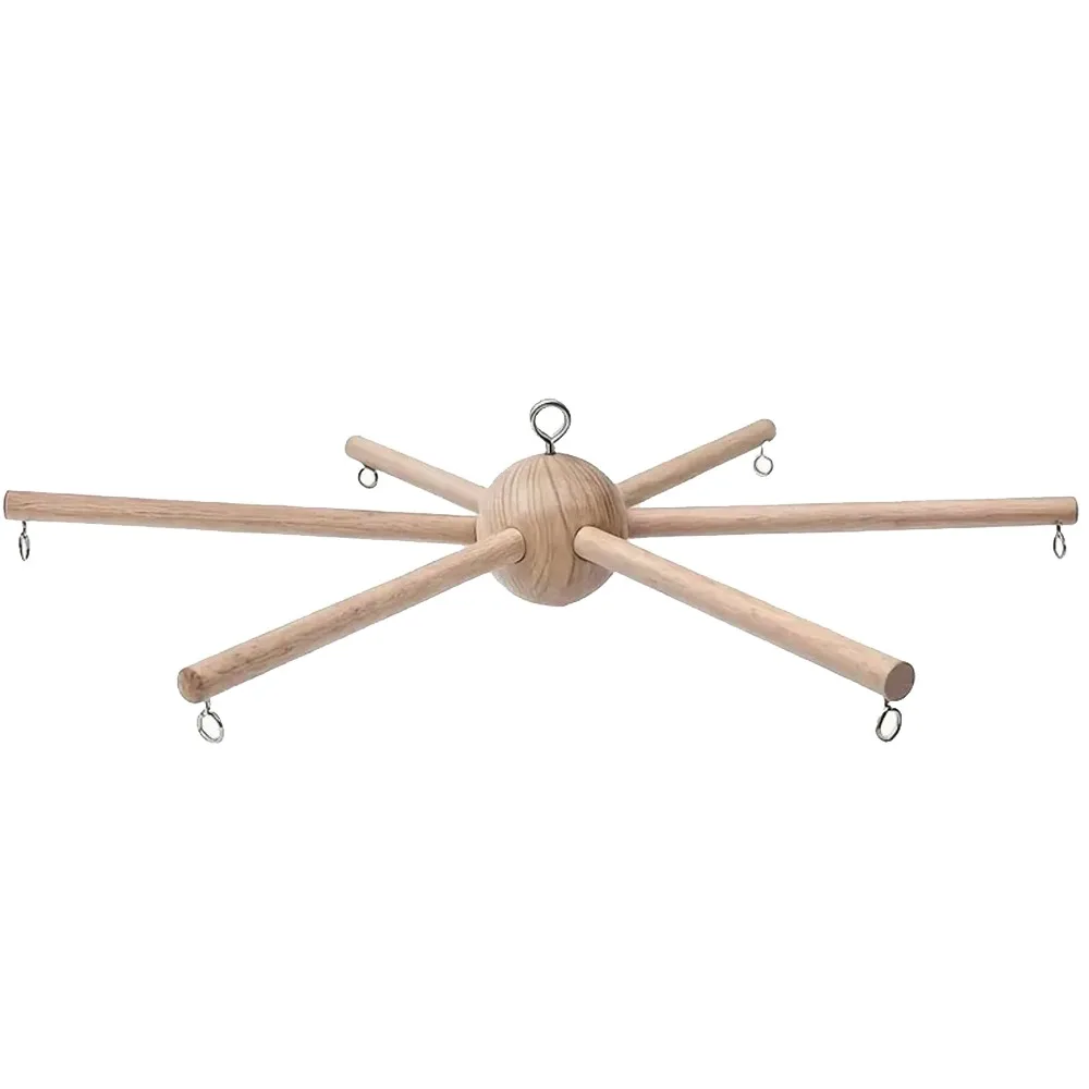 Suporte Giratório para Sino de Vento Estilo Vintage, Suave e Estável, Kit DIY para Sino de Vento, Sino Suspenso, Estrutura Móvel de Madeira Natural