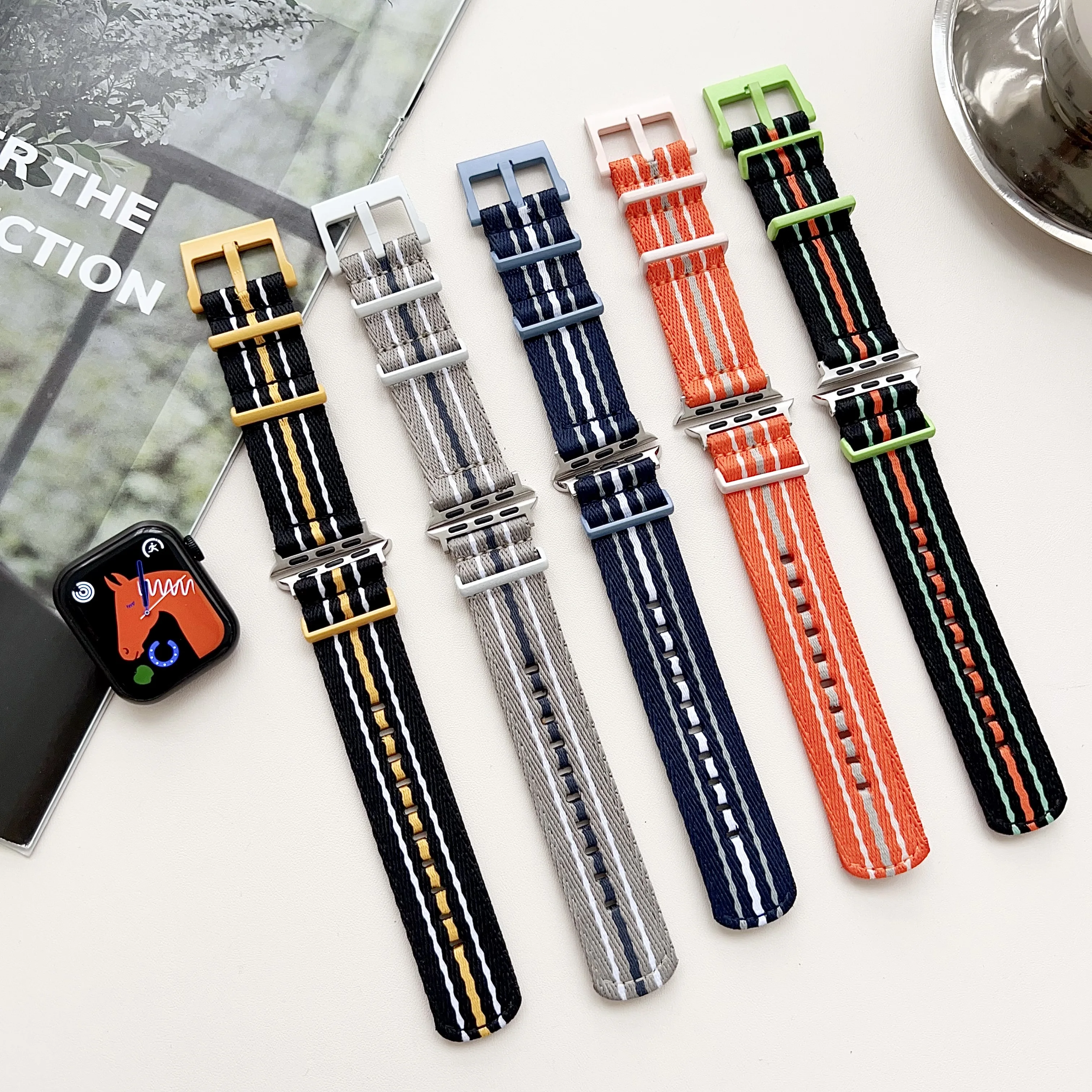 Нейлоновый ремешок для apple iwatch9 8/7 42/44/45 мм, нейлоновый ремешок для запястья Ultra 8 49 мм