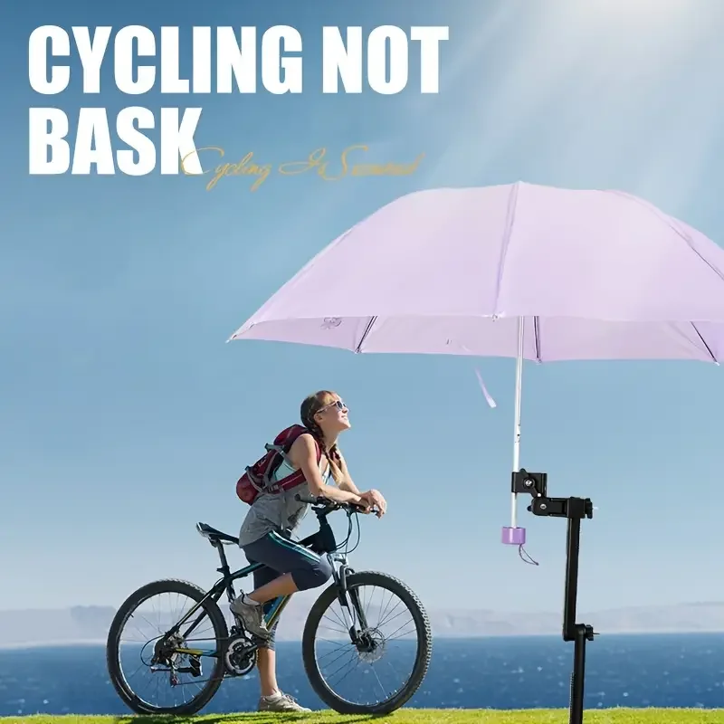 

1pc Bicycle Umbrella Stand, Outdoor Hands-free Adjustable Bicycle Handlebar Umbrella Mount Stand