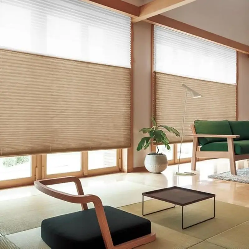 Day Night Honeycomb Blinds - Dual Layer Cellular Shades for Sunlight & Privacy Control. Perfect for Bedroom & Living Room.