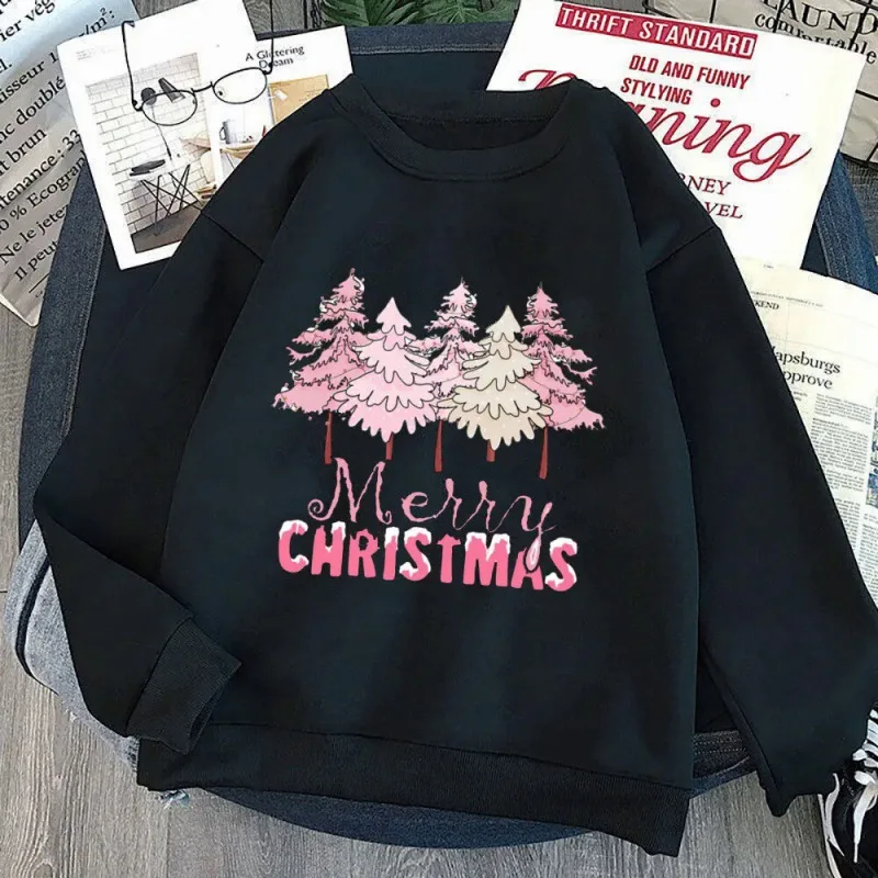 Tis The Season Sweatshirt Festive Christmas Sweater Cheerful Warm Round-neck Long-sleeved Pullover Streetwear Women Sweatshirt