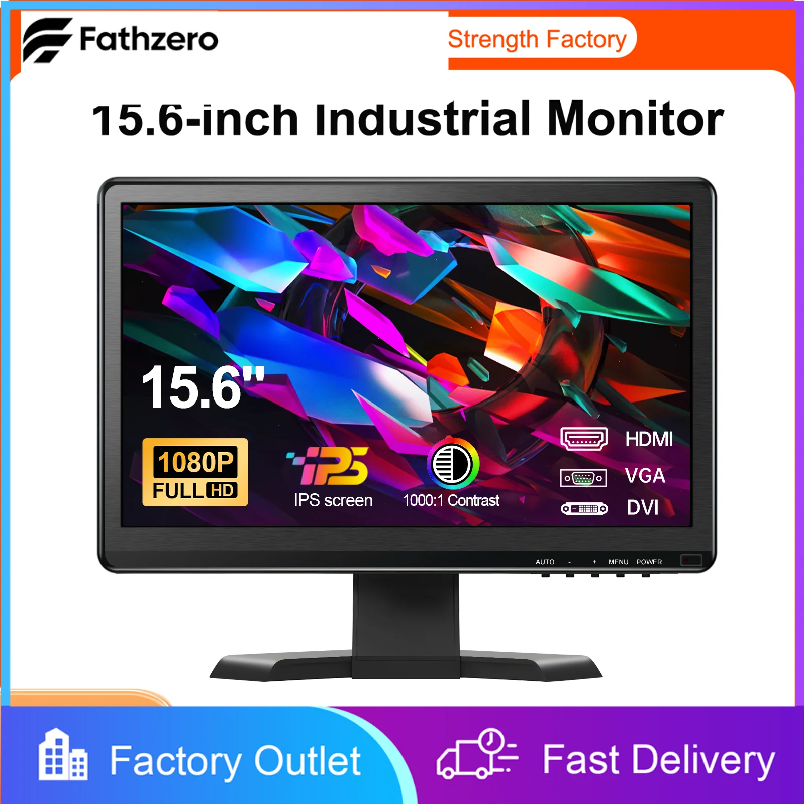 15.6 Inch 1080P Portable Display IPS Panel HDMI VGA DVI Compatible Expansion Screen 60Hz 100% sRGB for Mobile Laptop PS5 Xbox PC