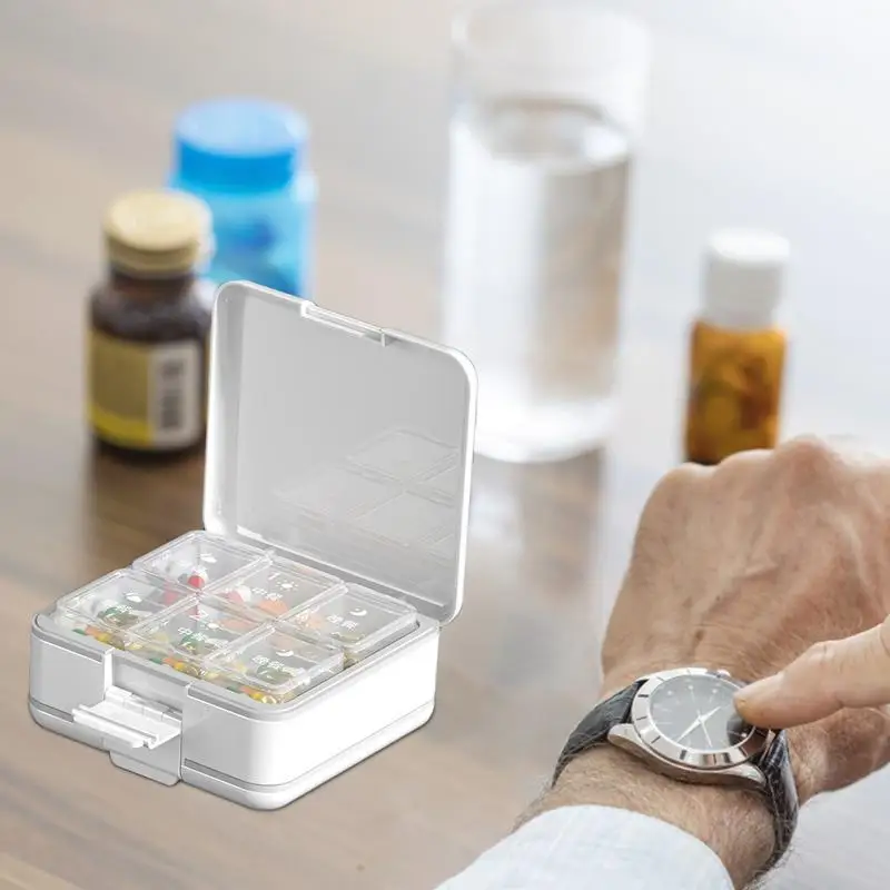 Travel Pill Box Container Food Grade Pill Dispenser & Container Weekly Pill Box Organizer With Pill Cutter And Crusher