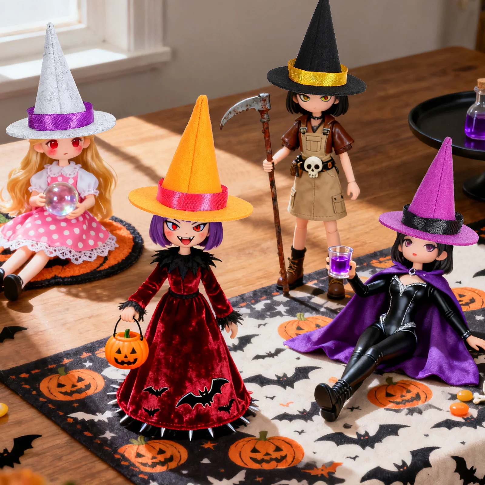 

20Pcs Mini Halloween Witch Hats Small Party Hats for Halloween Scene Layout Decorations Tiny Witch Hat Crafts Tiny Hat Covers