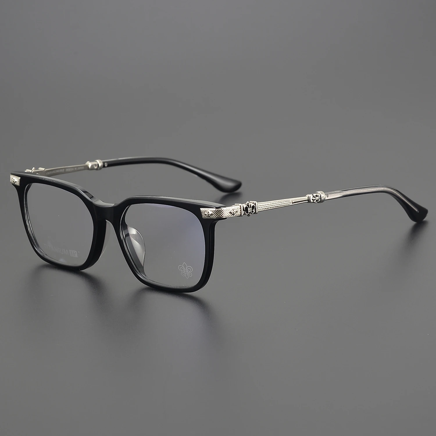 Anti Blue Light Lens Acetate Frame Optical Prescription Business Glasses Rectangular Black Frame Korean Classic Style Glasses