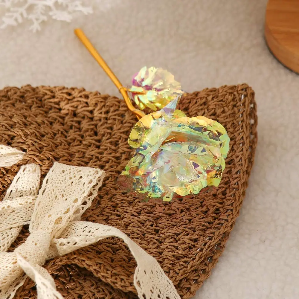 الذهب الإبداعي للأبد الحب احباط مطلي هدية عيد الحب زهرة اصطناعية محاكاة الورد الاصطناعي