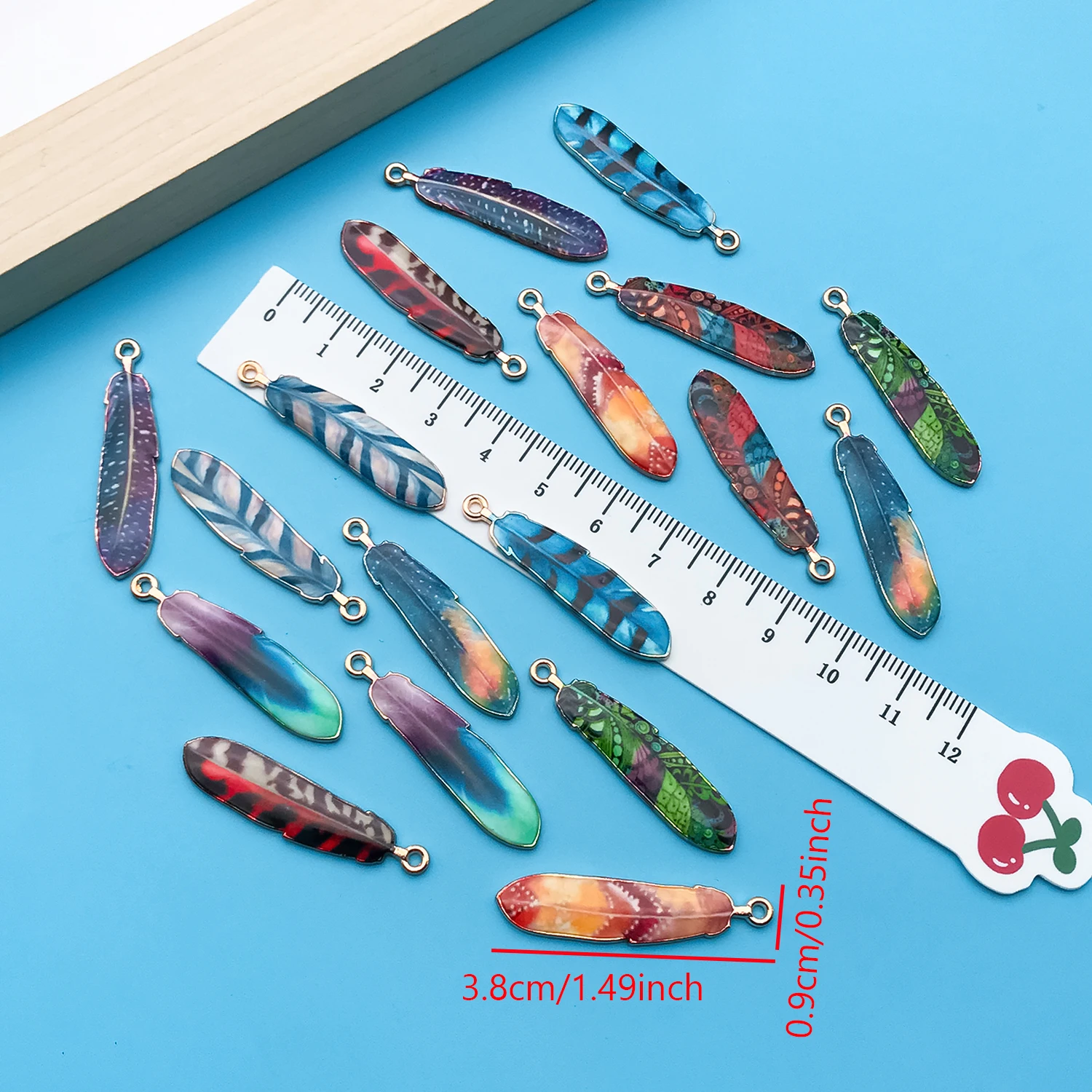 18pcs/lot Enamel Alloy Charms Bohemian Ethnic Style Colorful Feather Pendants For DIY Jewelry Making Findings Crafting Accessory