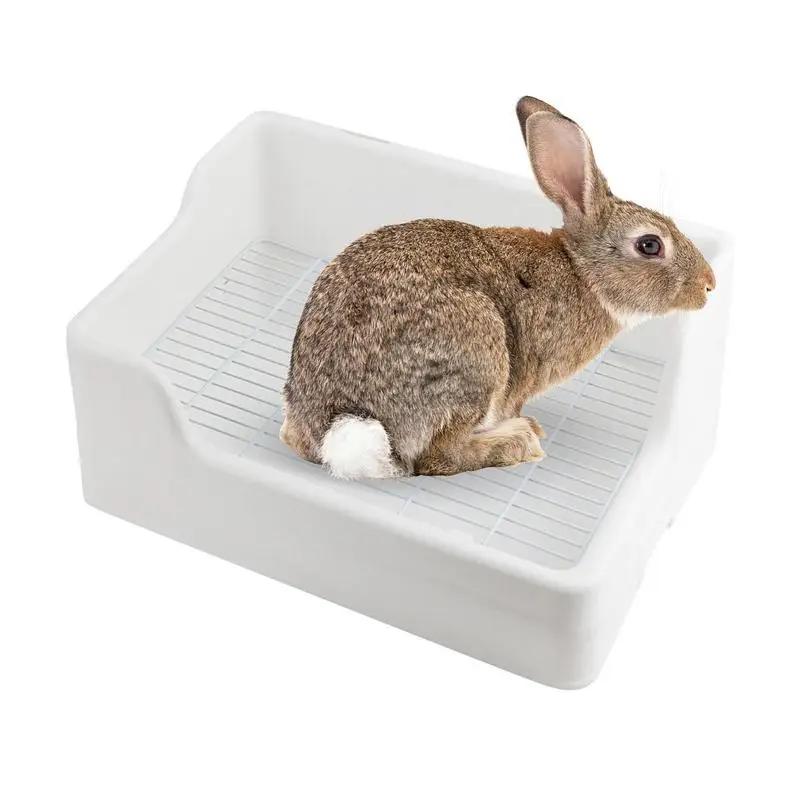 

Rabbit Toilet Antiturnover Litter Box Bunnies Hamster Corner Toilet Box Rabbit Chinchilla Guinea Trainer Tray Dutch Pig Supplies