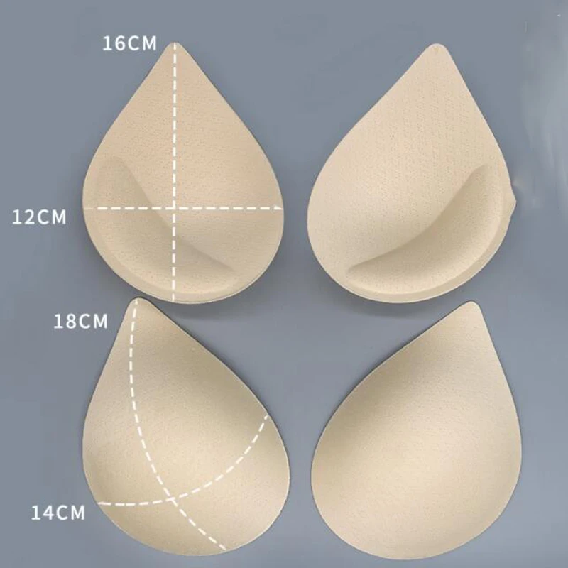 Large Size Skin Imitation Latex Water Drop Type Thickening Chest Pad DIY Sewing Underwear Bikini Swimsuit Wedding Dress Bra