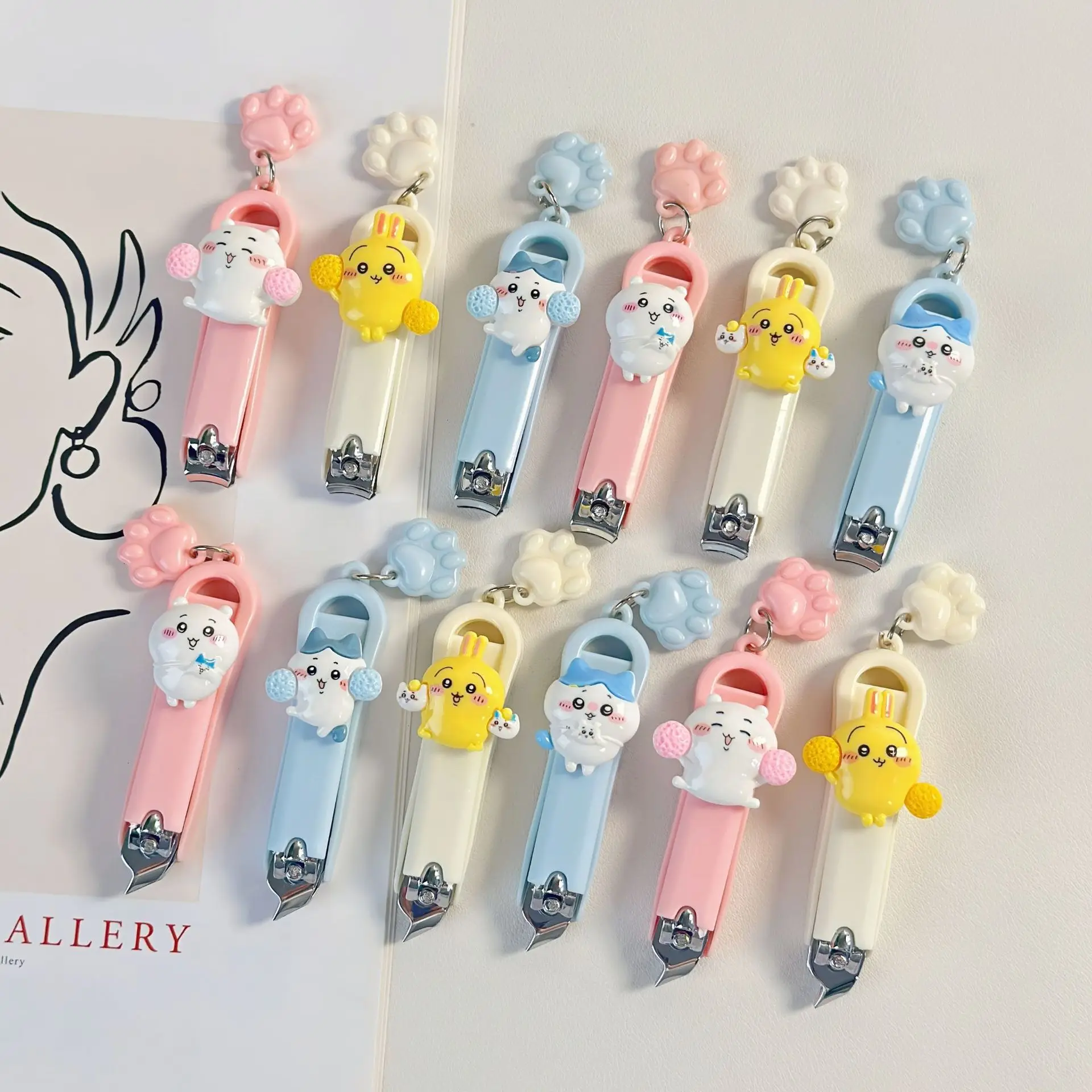 مقص أظافر Chiikawa الجديد للمنزل في الهواء الطلق، مقص أظافر مريح لمكتب الطلاب، مقص أظافر جرلي كاواي