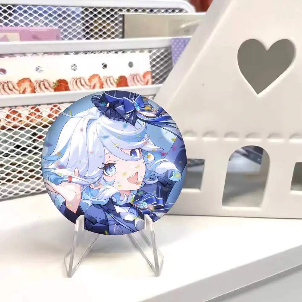 HOT Game G-Genshin Impact Furina 25 32 44 58 75mm Badges Personalized Round Brooches Pins Accessory Gift