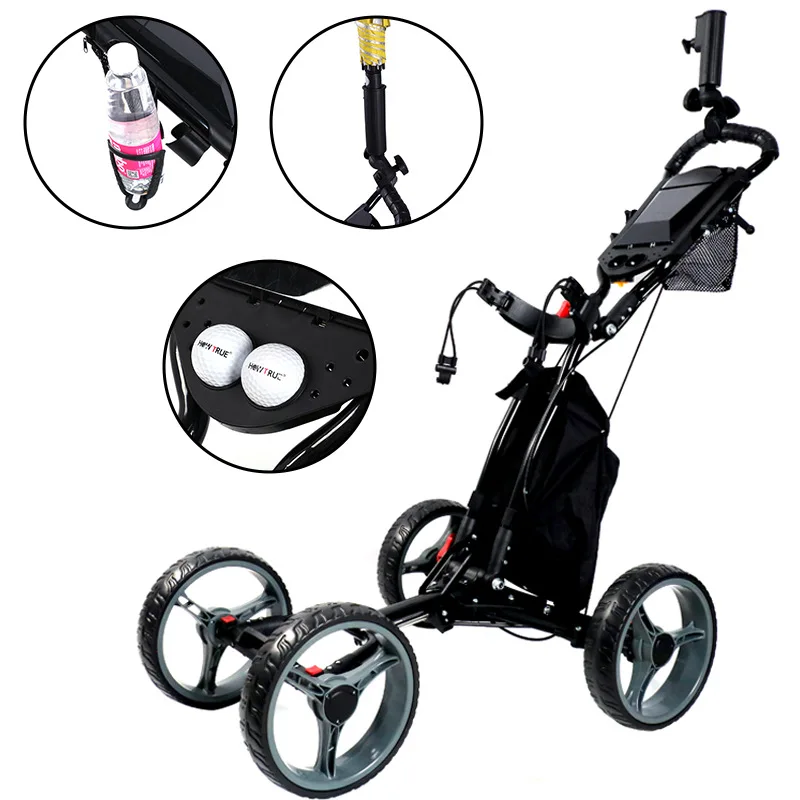 شاحنة جولف 4 عجلات قابلة للطي، شاحنة كروية كبيرة متعددة الأغراض، مقطورة يدوية لملعب الجولف