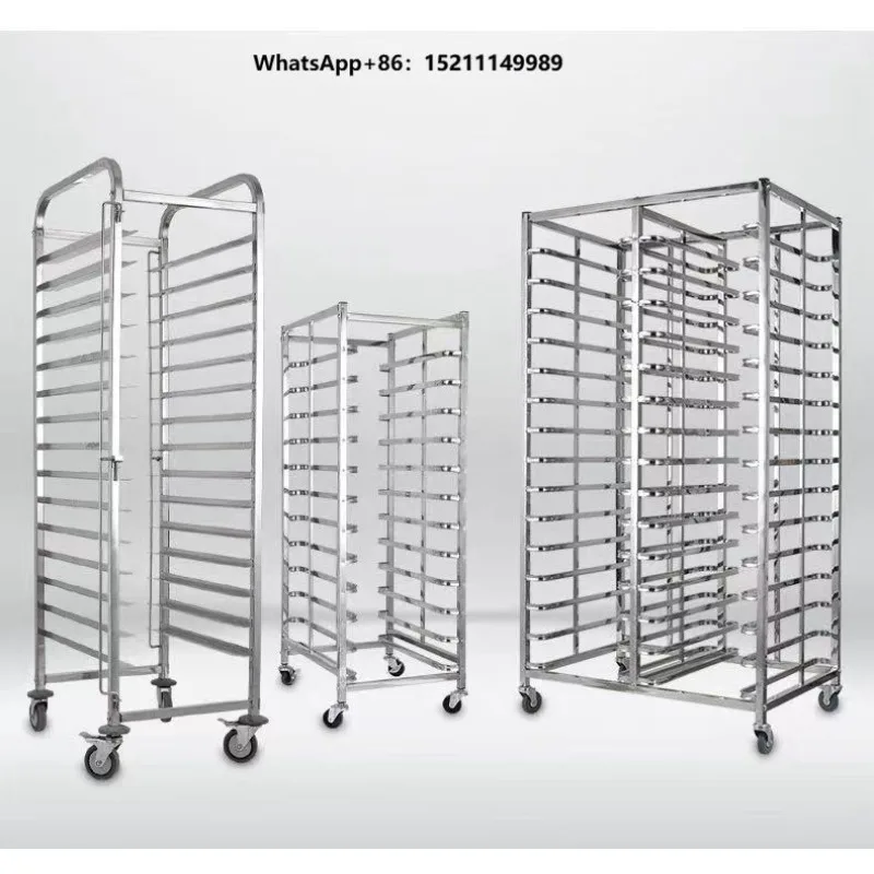 Bakery Cooling Rack Trolley Stainless Steel Baking Tray Trolley Removable Bakery Drying Rack 5/6/9/12/15/18/30 Trays Bun Trolley