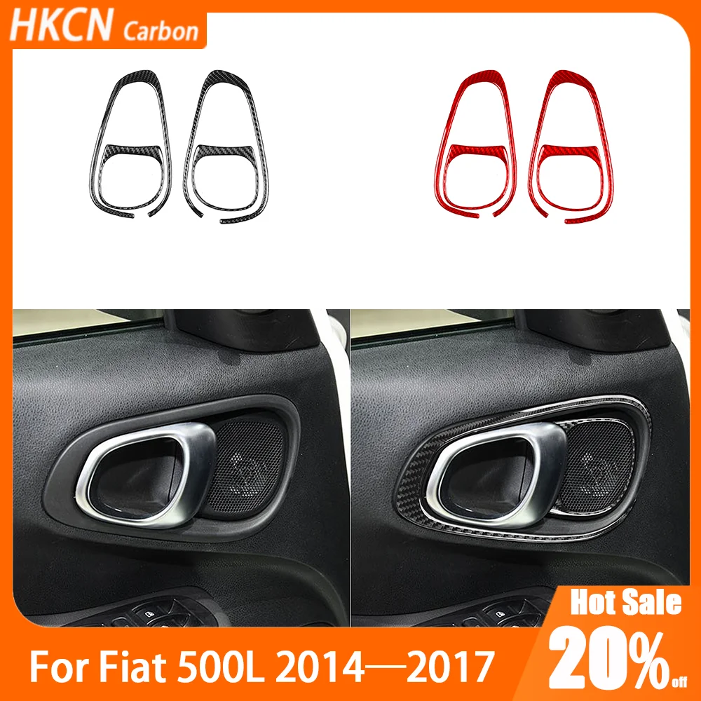 

Carbon Fiber Front Door Inner Handle Panel Puller Car Accessories Interior Cover Trim Modified Sticker For Fiat 500L 2014—2017