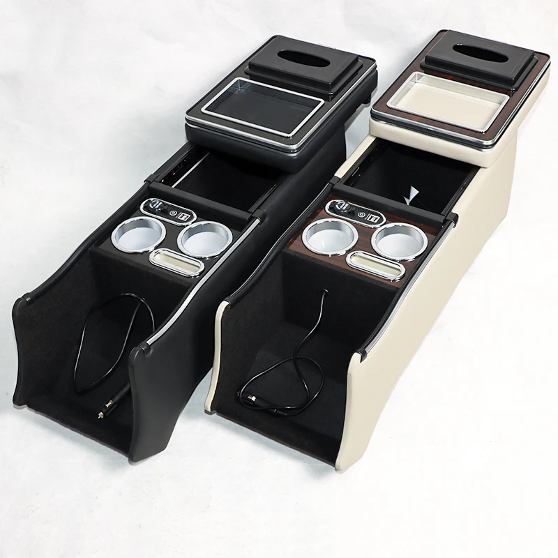 For Honda Odyssey Car Armrest Box Center Console Organizer Compatible 2015-2024 Container Led Usb Cigarette Lighters