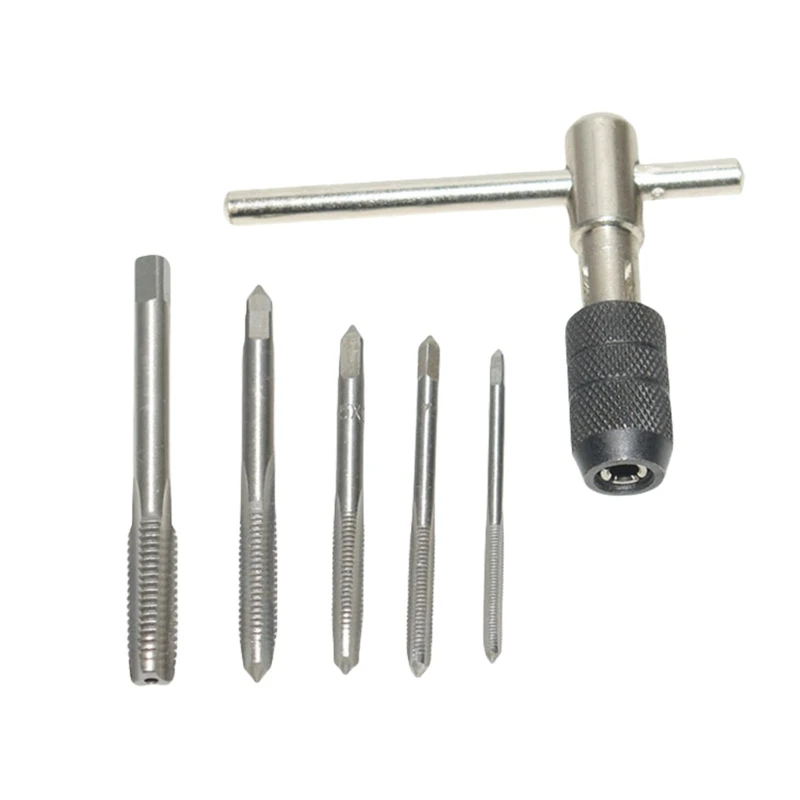 Professional 5Piece 3-6mm T Shaped Tap Wrenches Set for Accurate 3-8 Threading Applications