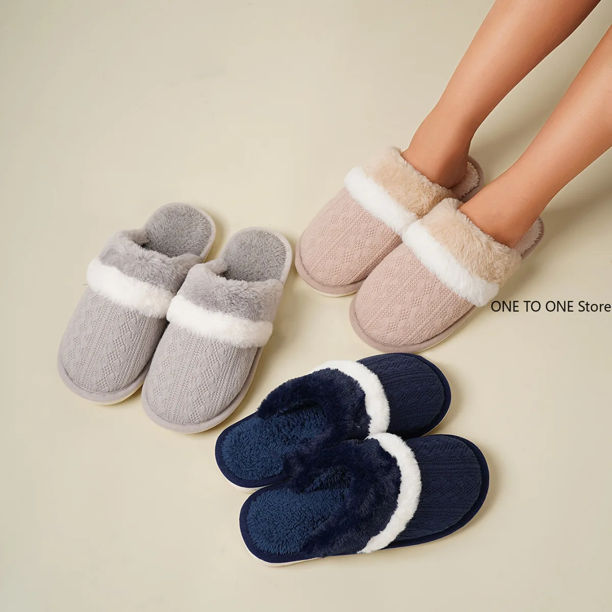 

Winter Warm Plush Slippers for Women Men Home Shoes Nonslip Slides Fluffy Slippers Couple Indoor Bedroom House Slipper Wholesale