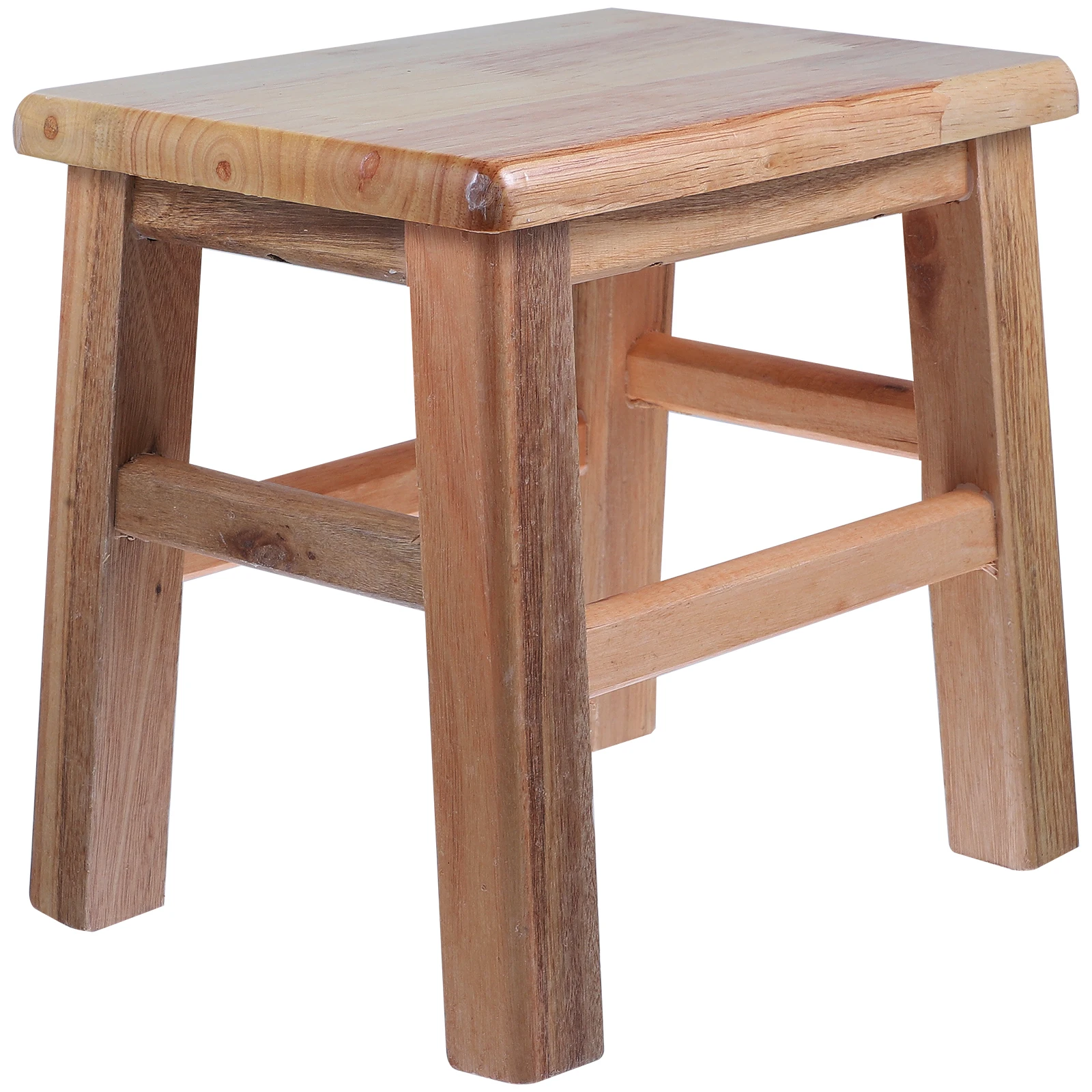 Sgabello in legno massello Panca quadrata piccola Soggiorno per bambini Camera da letto per bambini Scarpe per riporre Facile da trasportare Pulito Multifunzione basso