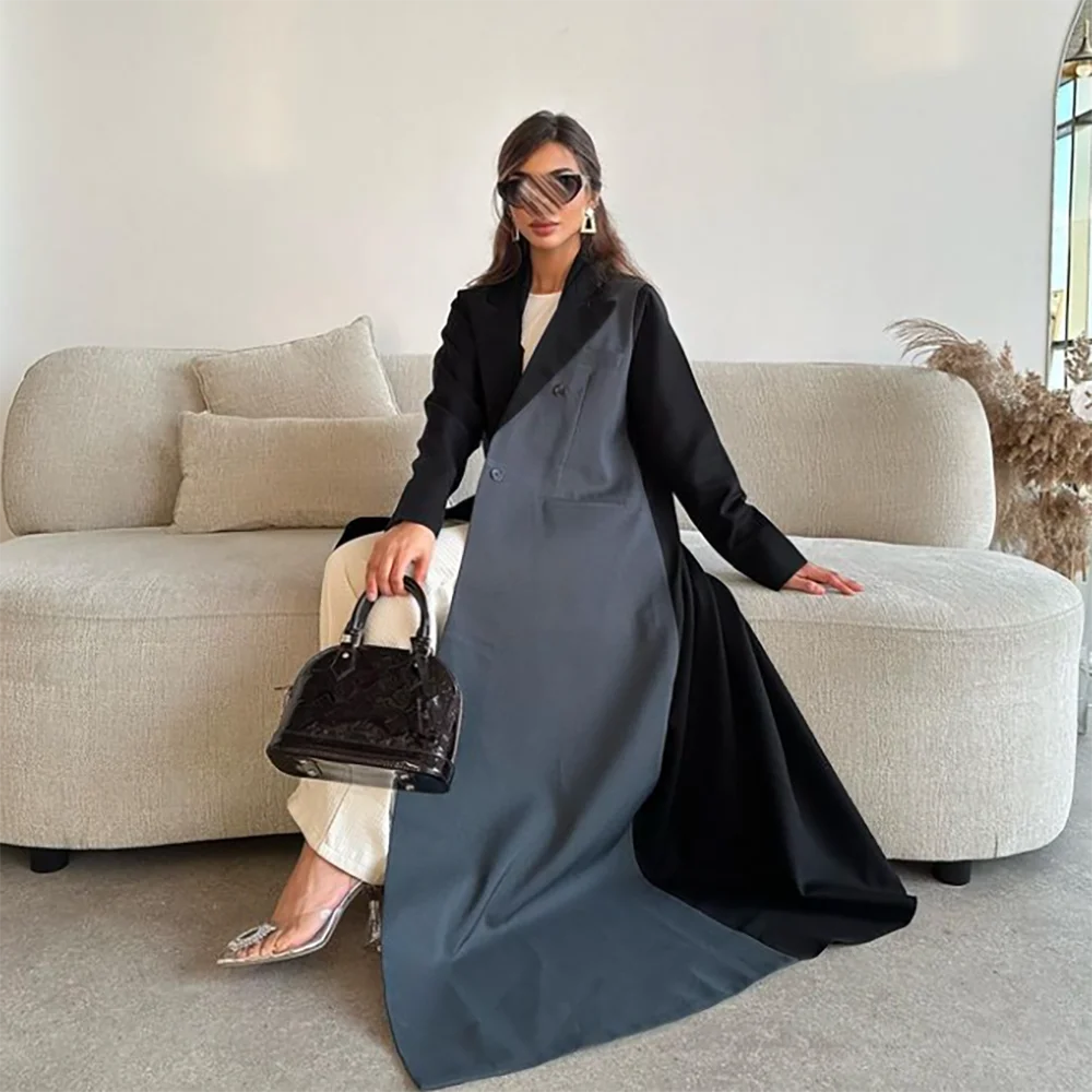 Comfortable Fashion Patchwork Women Abaya Muslim Robe Loose Female Blazer New Lady Jacket One Piece فساتين إسلامية