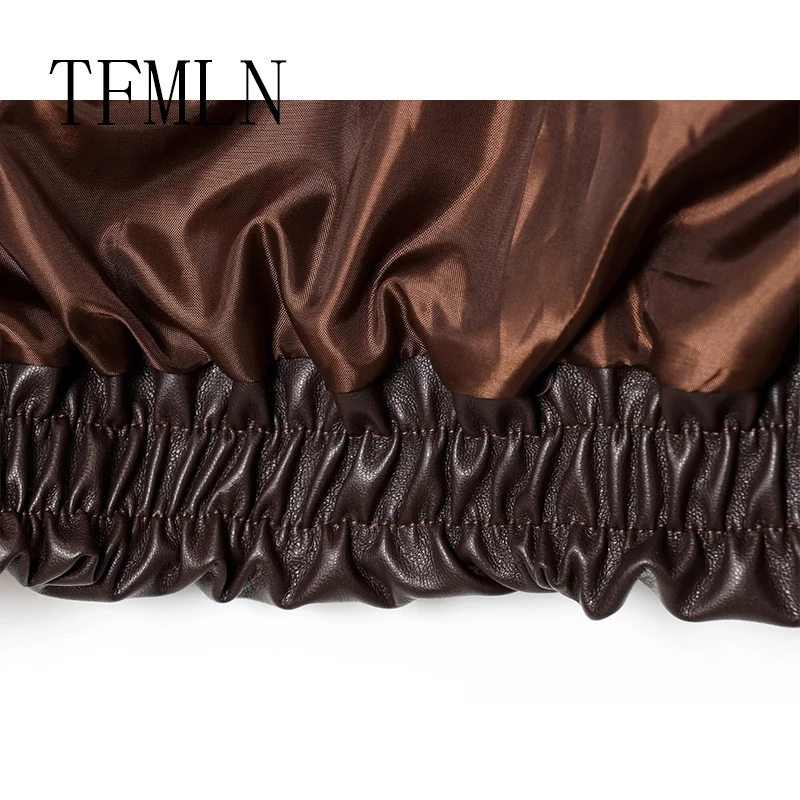 TFMLN Herbst Neue Stil Imitation Frauen Leder Pilot Jacke Weibliche Neue Ankunft Casual Oberbekleidung für Damen Leder Mantel