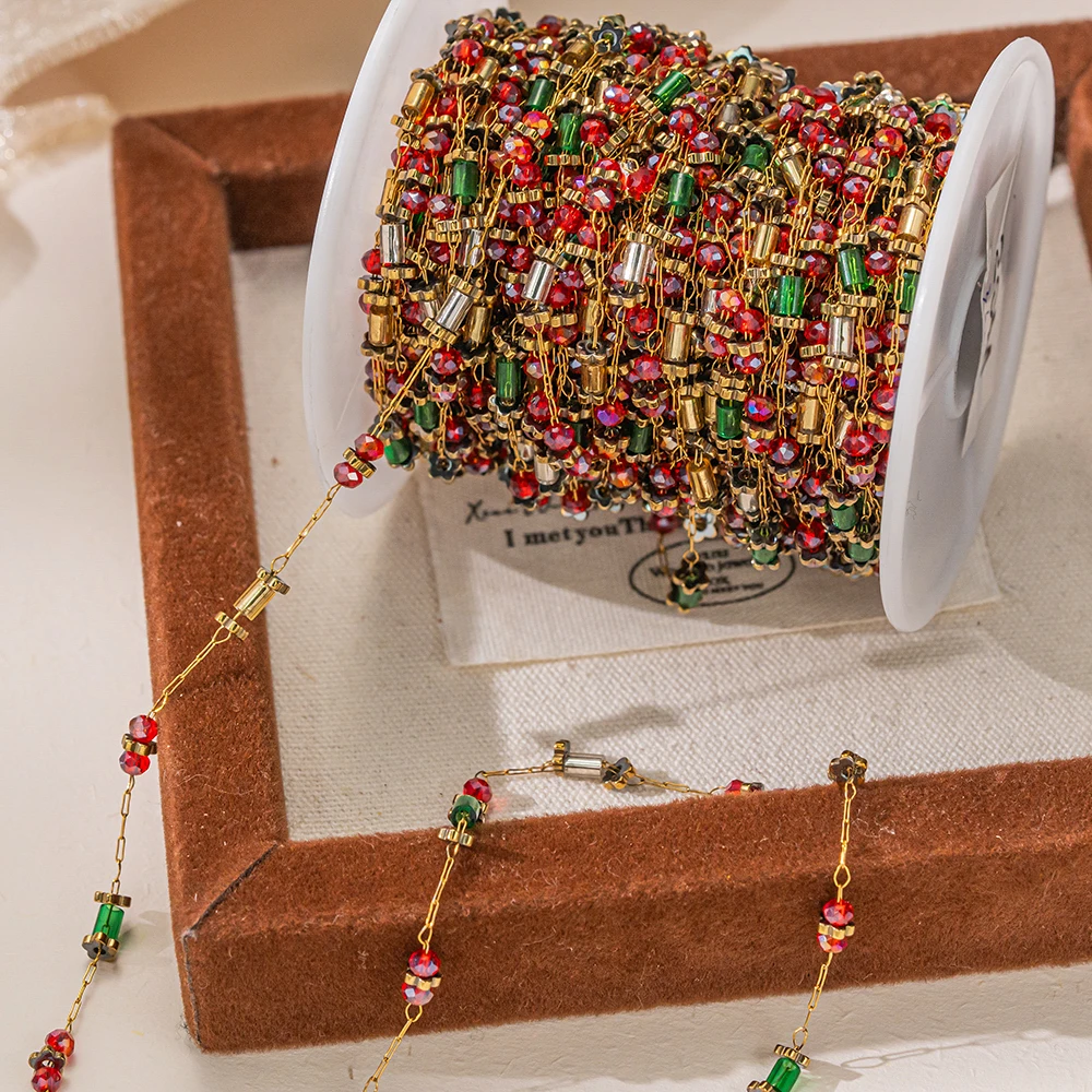 1 Meter Edelstahl-Kristallperlen-Verbindungsglieder für DIY Armbänder, Halsketten, Fußkettchen, Schmuckherstellung, DIY Damen Handgemachte Komponenten – Detail 5