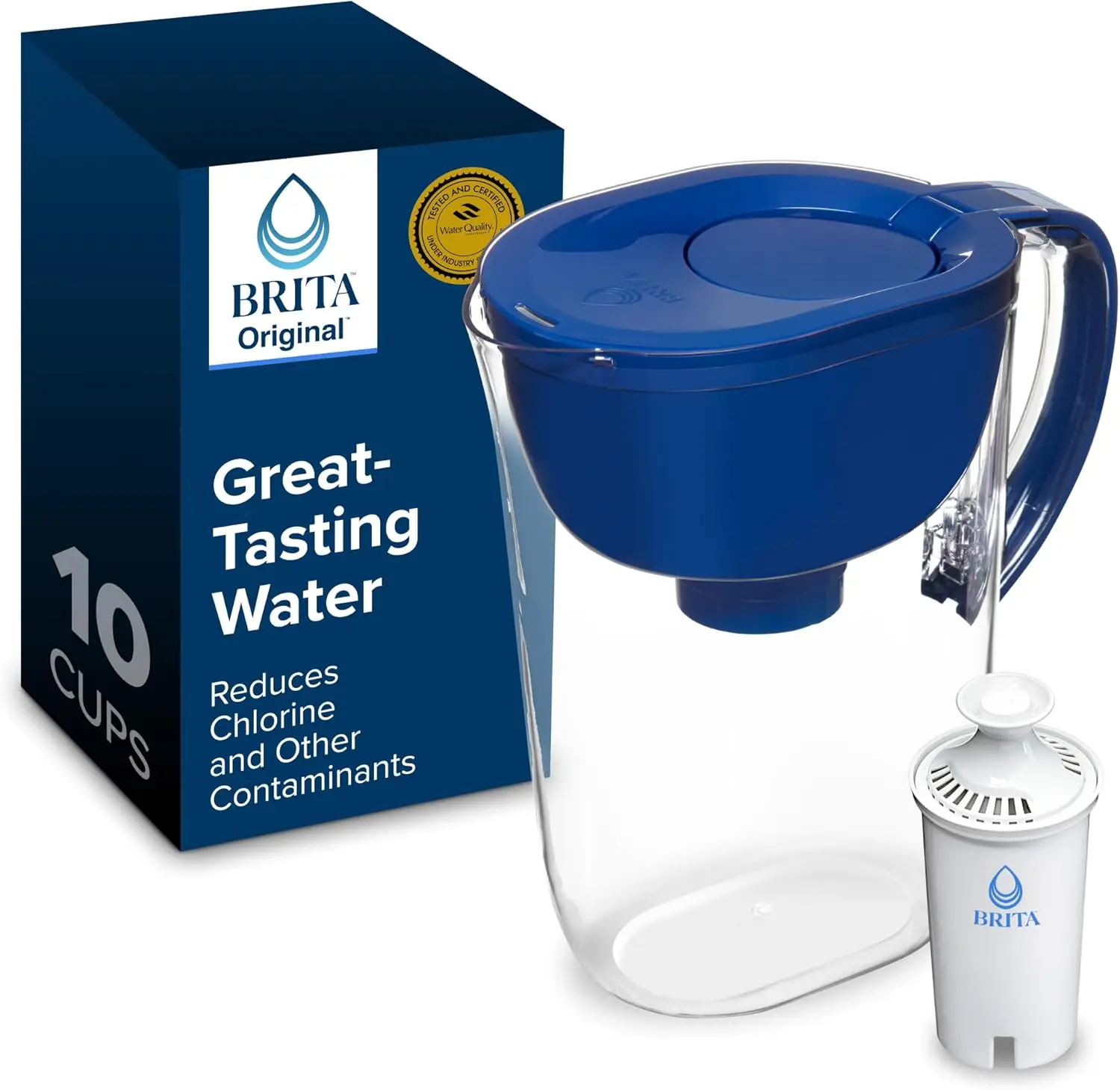 

Большой фильтр-кувшин Brita для водопроводной и питьевой воды с индикатором SmartLight, в комплекте 1 стандартный фильтр, без BPA.