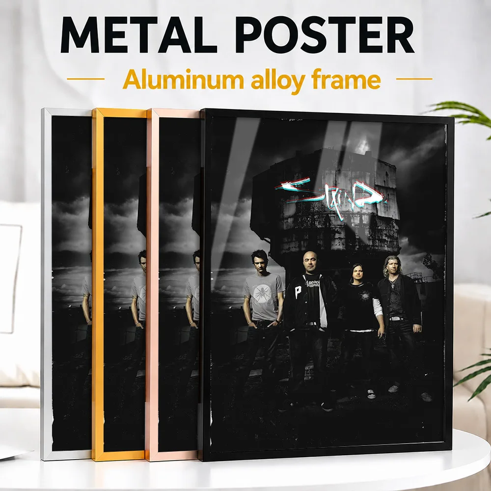 Staind Band Promotional Portrait Framed Metal Poster Personalized Recording Tribute Wall Art Ideal For Singer Fans In Music Room