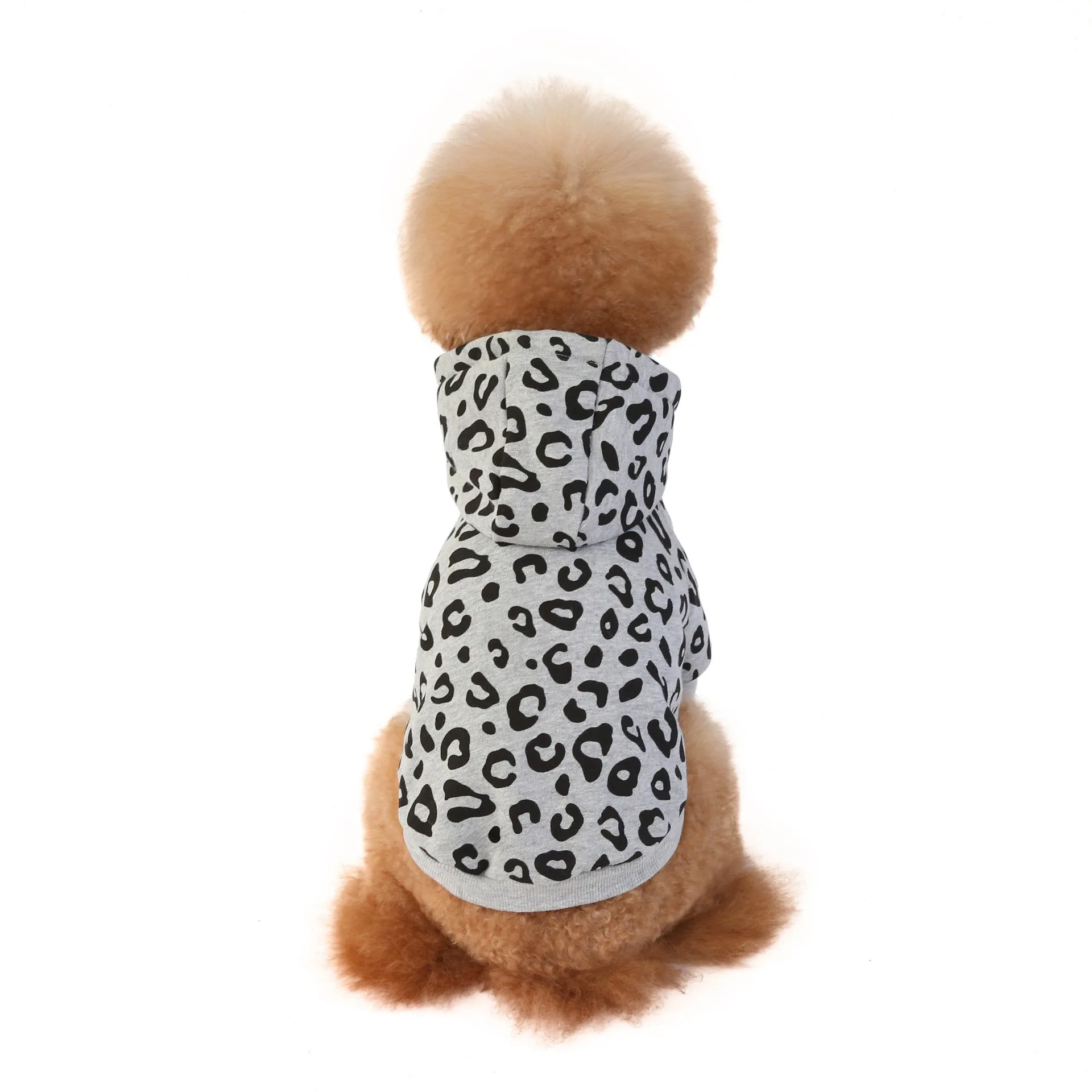 

Leopard print dog hoodie, cozy fleece coat, suitable for small and medium size dogs