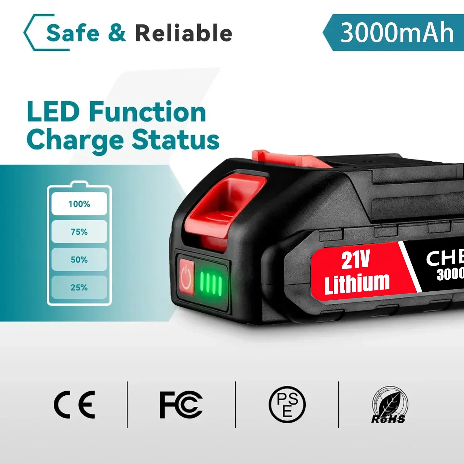

21V Li-ion Battery Pack 5S2P 3000-9000mAh1-3Pack: Fast Charging for Makita 18V Electric Drill & Driver Tools, Safety Certified