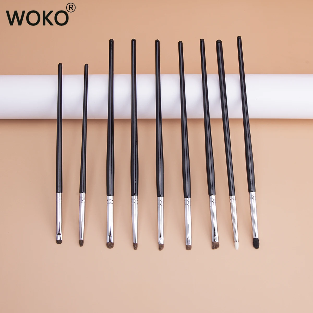 9pcs Eyeliner Smudge Brush Precision Smudge Makeup Brush set  Horse Hair Eyeshadow Smudge Brush Small Smoky Liner Makeup Brushes