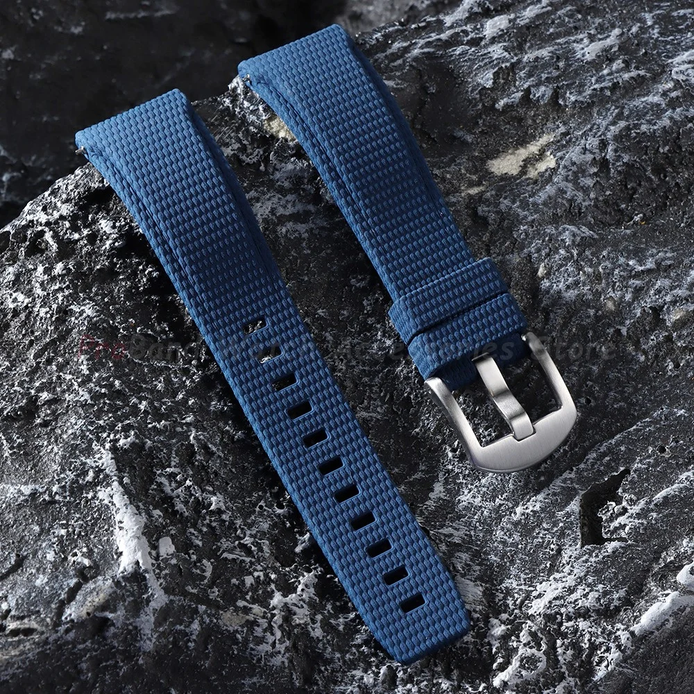 20/21/22mm FKM Gummi-Uhrenarmband mit Gebogenem Ende Schnellverschluss Silikon-Uhrenband für Longines für Seiko Swordfish für Rolex Armband