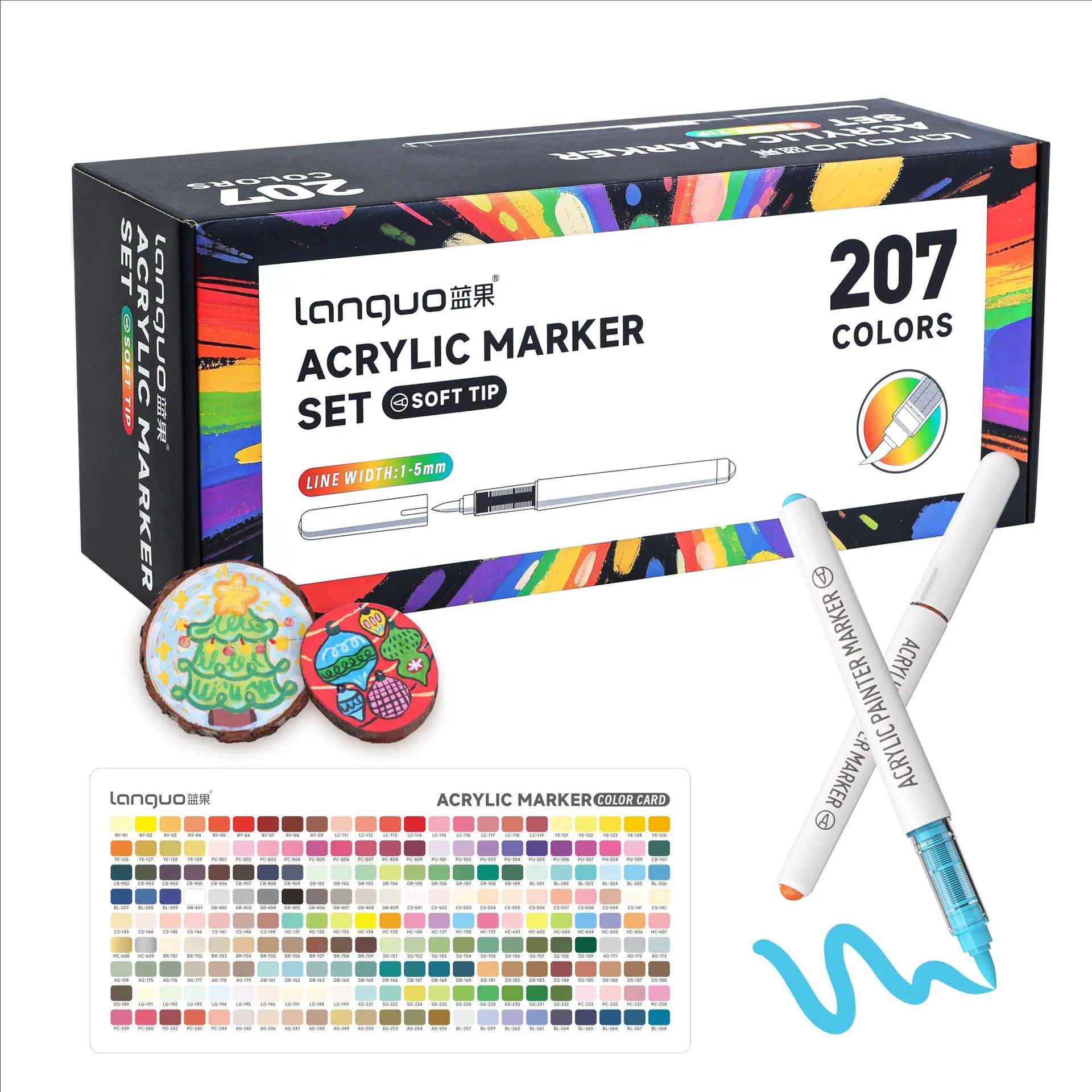 9pcs/Box Mix Color Acrylic Markers Set Art Rock Painting Pens Kids Gift Graffiti for Stone Glass Book Shoes DIY Craft Supplies