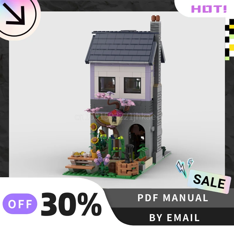 [1238 Uds] casa de jardín MOC personalizada, juego de bloques de construcción creativos, juguetes educativos STEM, Kit de modelo de construcción, regalos de cumpleaños