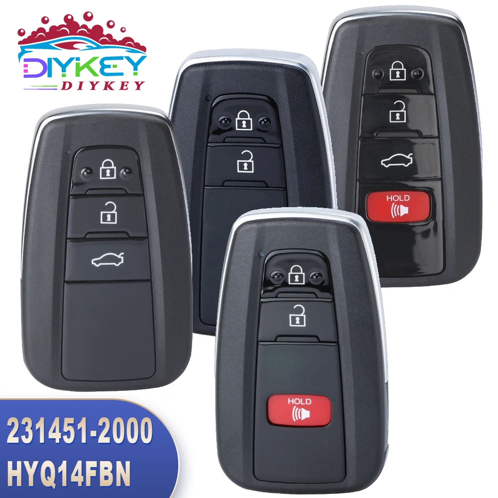 

DIYKEY HYQ14FBN 231451-2000 Smart Remote Control For Toyota Corolla 2019 2020 2021 2022 314.3MHz 433MHz Key Fob 8990H-12010