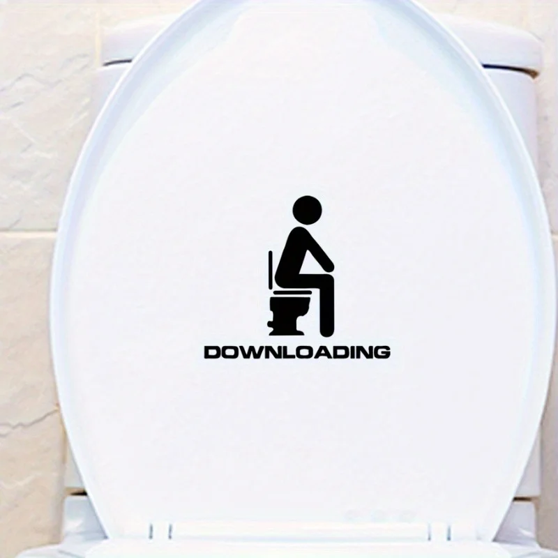 1 قطعة تنزيل ملصقات المرحاض الإنجليزية القابلة للإزالة ملصقات الحائط المنزلية للمرحاض، ملصقات المرحاض