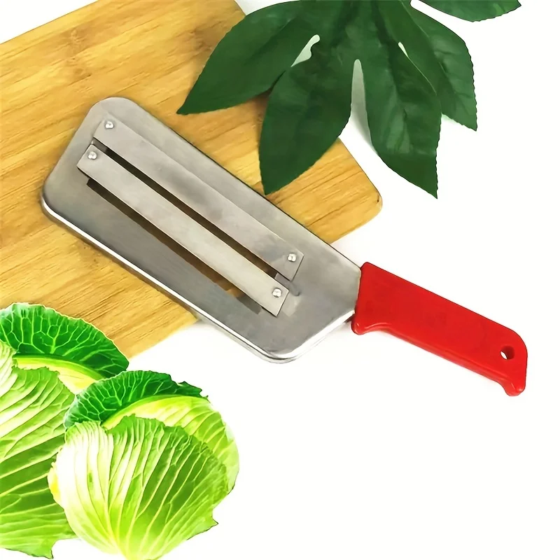 1 Stück, Kohl-Küchenmesser, Kohl-Handzerkleinerer, Sauerkraut-Messer aus Metall, Doppelscheibenhobel, Gemüsemesser, Scheibenmesser