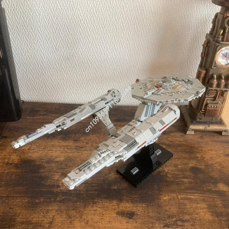 

729 шт. USS Enterprise NCC-1701 модель миди-масштаба Moc строительные блоки кирпичи Diy космический корабль креативная сборка развивающая игрушка в подарок