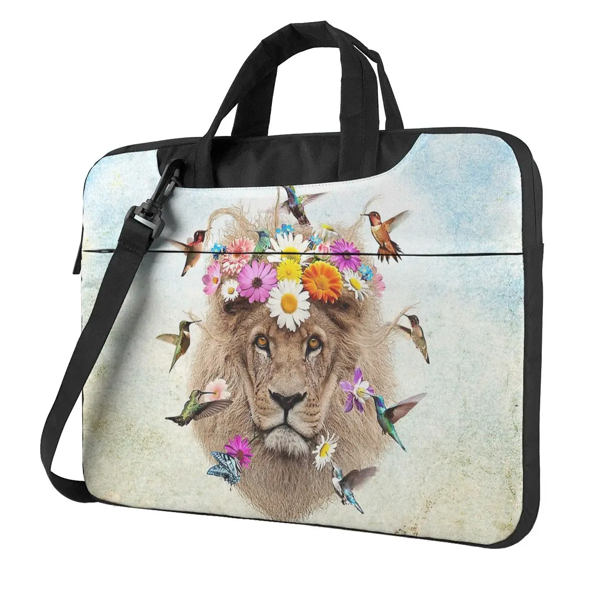 

Lion's Pride (Lion And Hummingbirds) Laptop Bag Case Protective Vintage Computer Bag Bicycle Crossbody Laptop Pouch