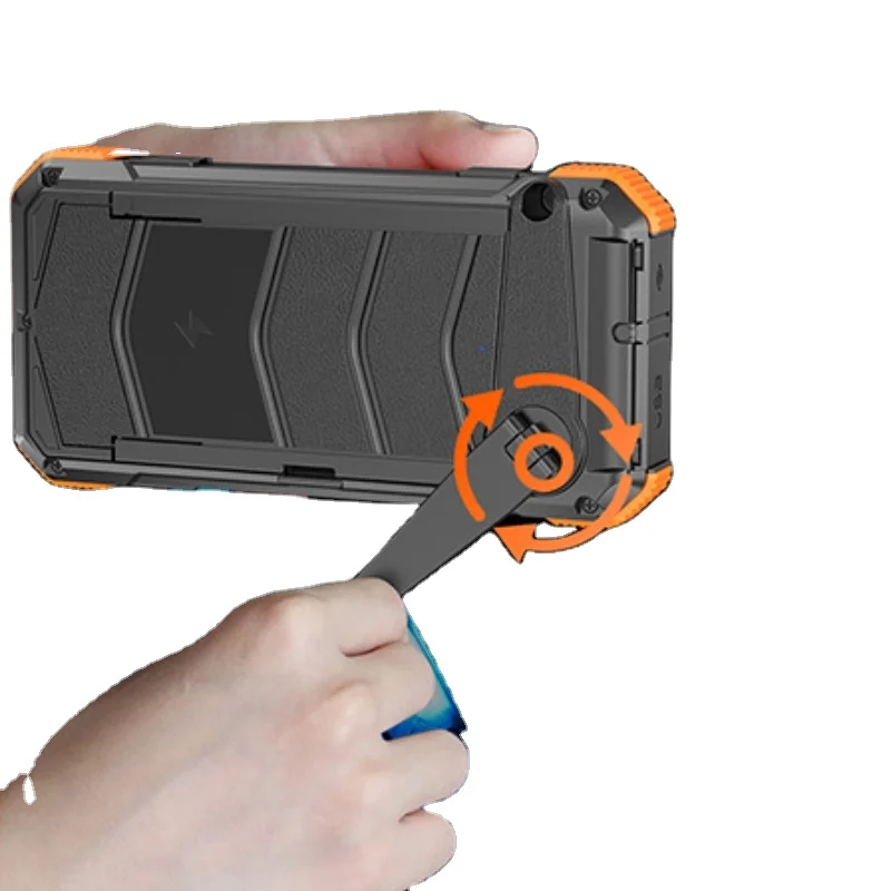 50000 Mah Outdoor Powerbank Hand-Cranked Solar Power Bank Wireless With Built-In Cable 20000mAh Power Bank view 2