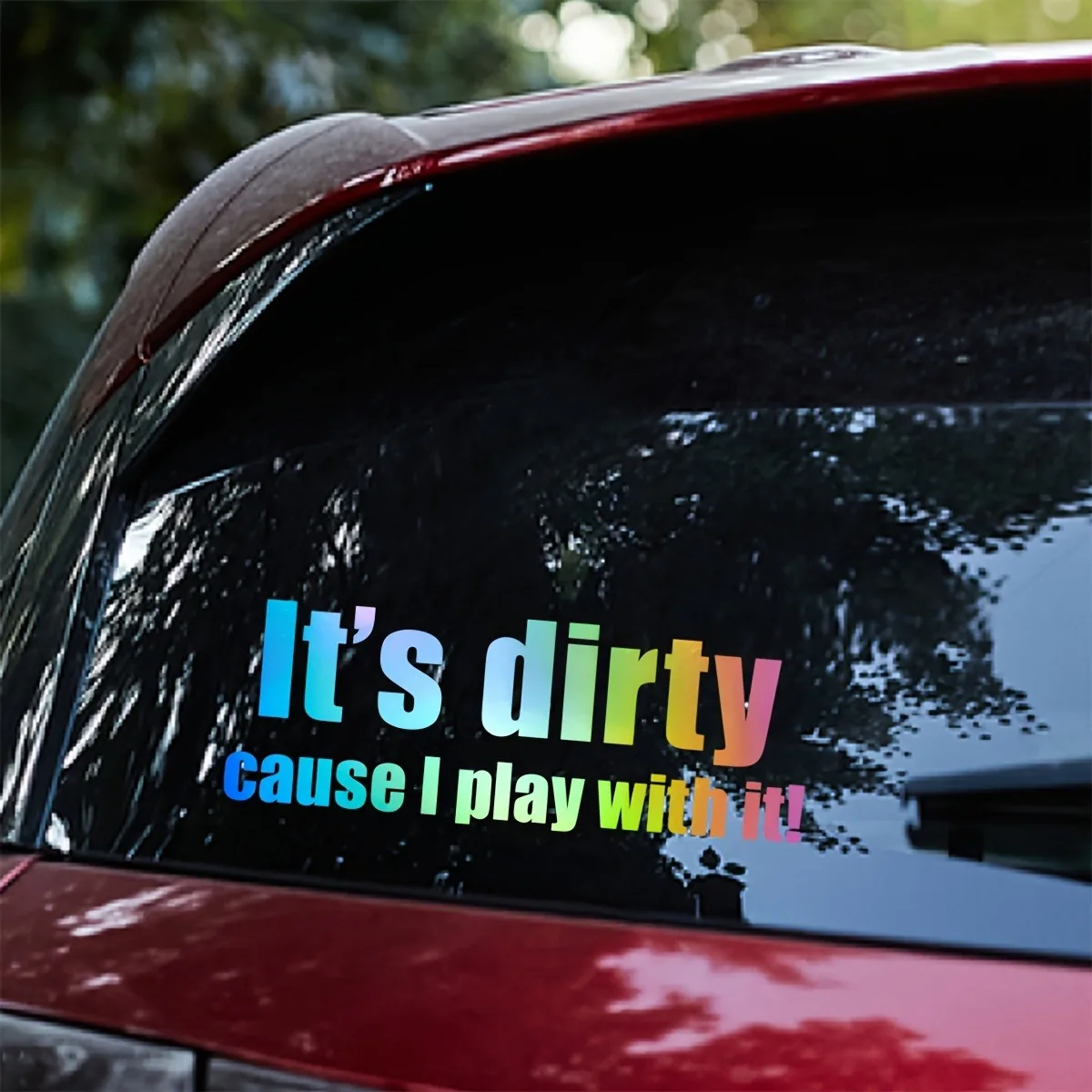 Cartoon it's Dirty Cause I Paly With It Auto Sticker Decoration Sticker For Car Side Mirror Rearview Diy Your Own Personalized