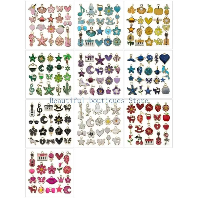 U4LF Pack Of 20 Vibrant Enamel Flower Pendants Bulk Pack For Handcrafted Jewelry Accessories And Handmade Gifts