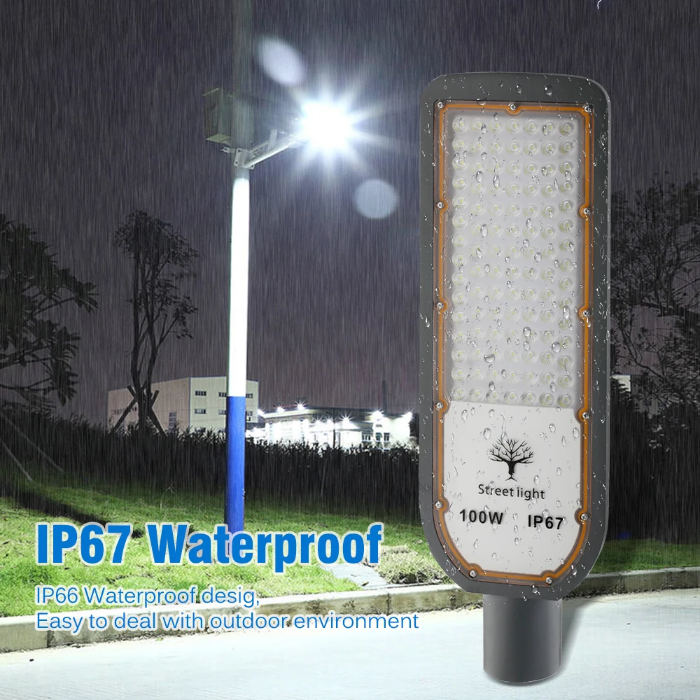 IP67 Waterproof LED Street Lights 100W 150W 200W Super Bright Street Lamp Outdoor Wall Light Security Lighting for Garden Path