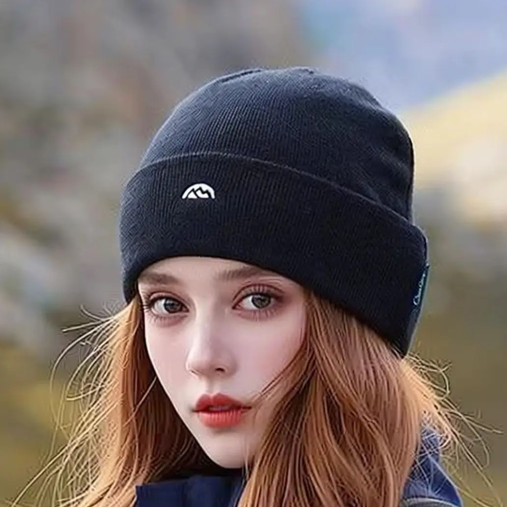 Large Head Knitted Beanie, Face Slimming Winter Cold Hat for Outdoor Hiking Trekking Travel Daily Casual Wear