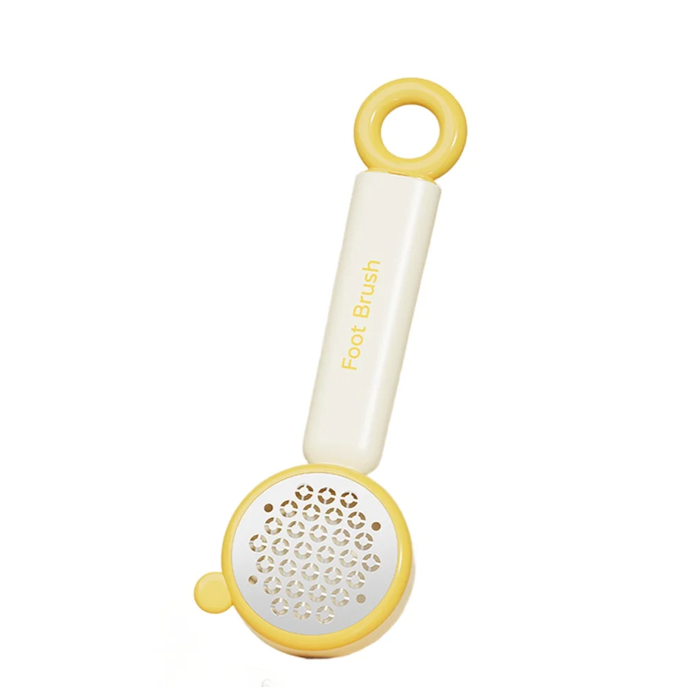 Ergonomic handle three in one foot rubbing brush with toe crevice cleaning brush and foot grinder designed for comfortable use