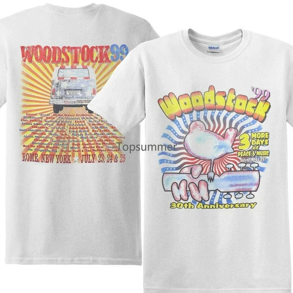 

Vintage 1999 Woodstock 30Th Anniversary Concert Tour Rock Music T-Shirt Unisex