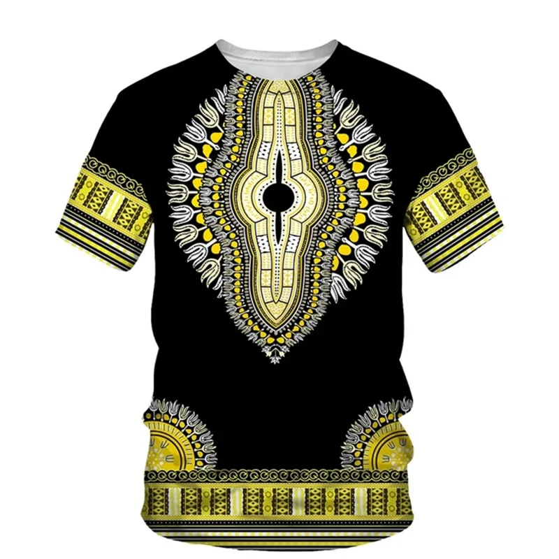 Summer Harajuku 3D Print African Dashiki Ethnic Patterns T Shirt For Men Kid Fashion Streetwear Tee Shirts Unisex Mens Clothing