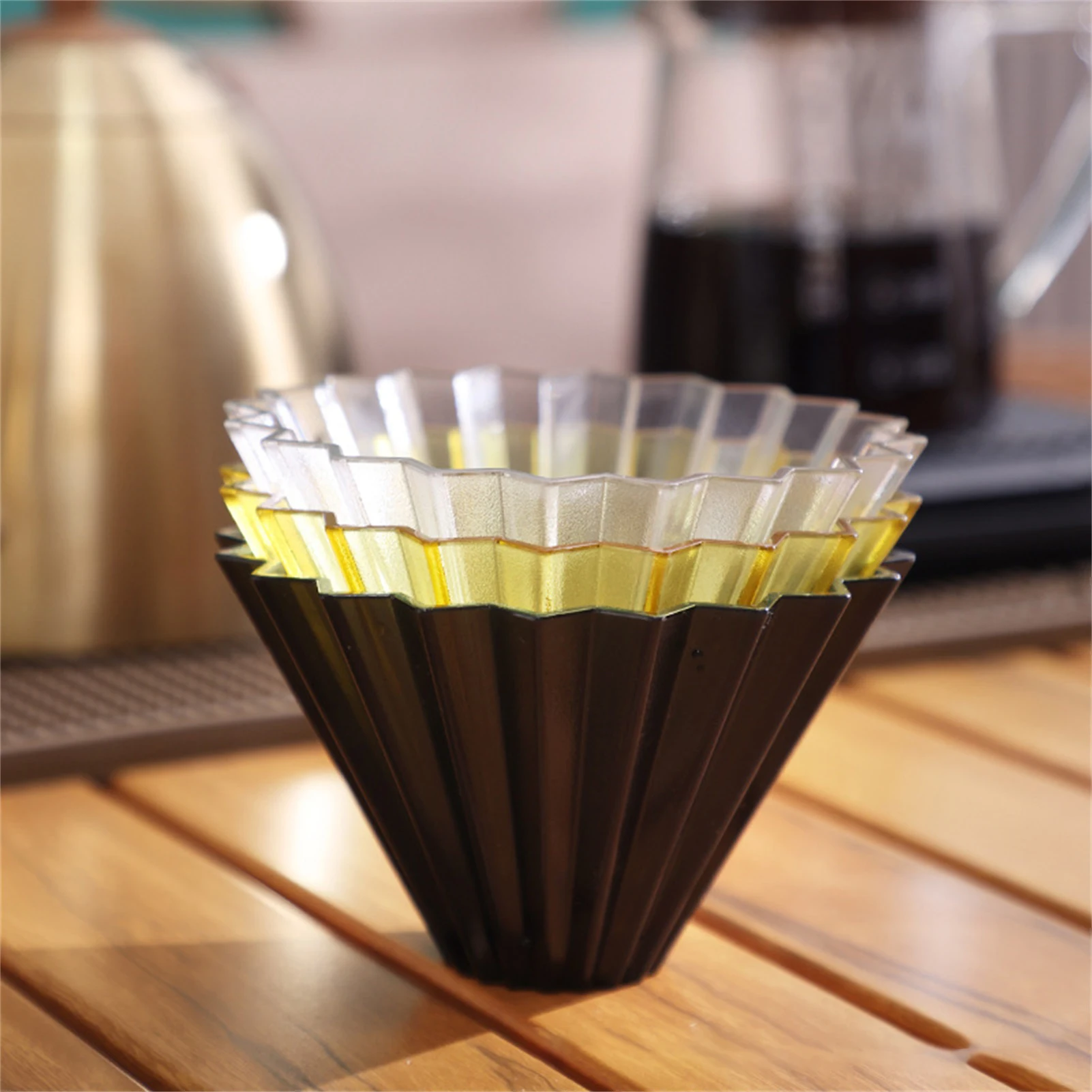 Resin Handmade Origamiss Filter Cup Hand-made Coffee Filter Cup V60Funnel Drip Cake Cup Flower Shape Manual Brewing Accessories