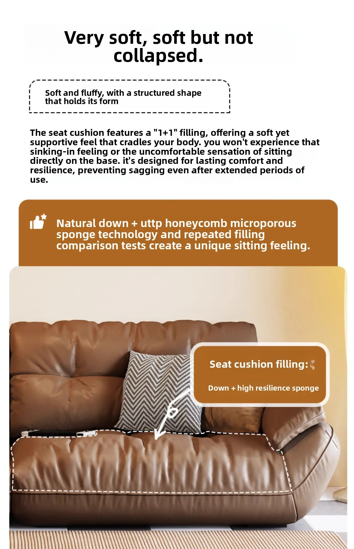 Anpassbares Ledersofa, einfaches modernes Wohnzimmer modern